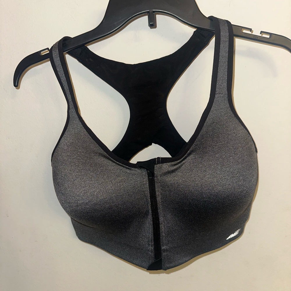 Avia Gray Sports Bra Moisture-Wicking Racerback